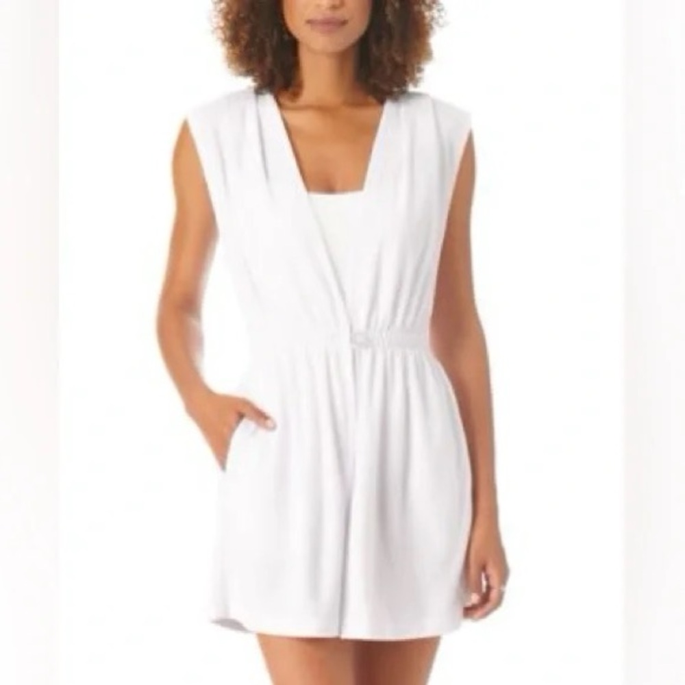 Anne Cole Pleated Terry Cloth Swim Coverup